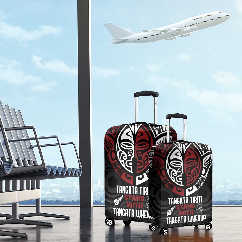 Maori Hongi Toitu Te Tiriti Luggage Cover Tangata Tiriti Stand With Tangata Whenua
