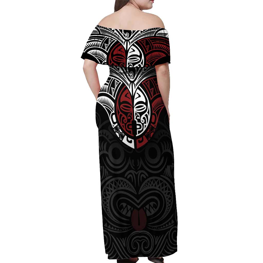 Maori Hongi Toitu Te Tiriti Off Shoulder Maxi Dress Tangata Tiriti Stand With Tangata Whenua LT7 - Polynesian Pride