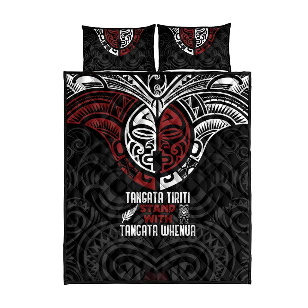 Maori Hongi Toitu Te Tiriti Quilt Bed Set Tangata Tiriti Stand With Tangata Whenua