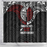 Maori Hongi Toitu Te Tiriti Shower Curtain Tangata Tiriti Stand With Tangata Whenua LT7 - Polynesian Pride