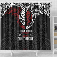 Maori Hongi Toitu Te Tiriti Shower Curtain Tangata Tiriti Stand With Tangata Whenua LT7 - Polynesian Pride