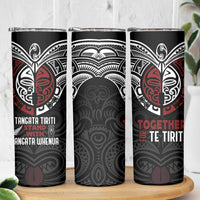 Maori Hongi Toitu Te Tiriti Skinny Tumbler Tangata Tiriti Stand With Tangata Whenua LT7 - Polynesian Pride