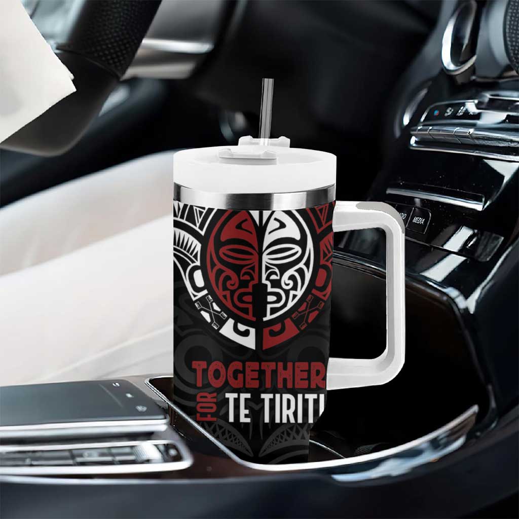 Maori Hongi Toitu Te Tiriti Tumbler With Handle Tangata Tiriti Stand With Tangata Whenua LT7 - Polynesian Pride