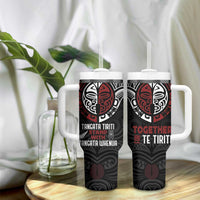Maori Hongi Toitu Te Tiriti Tumbler With Handle Tangata Tiriti Stand With Tangata Whenua LT7 - Polynesian Pride