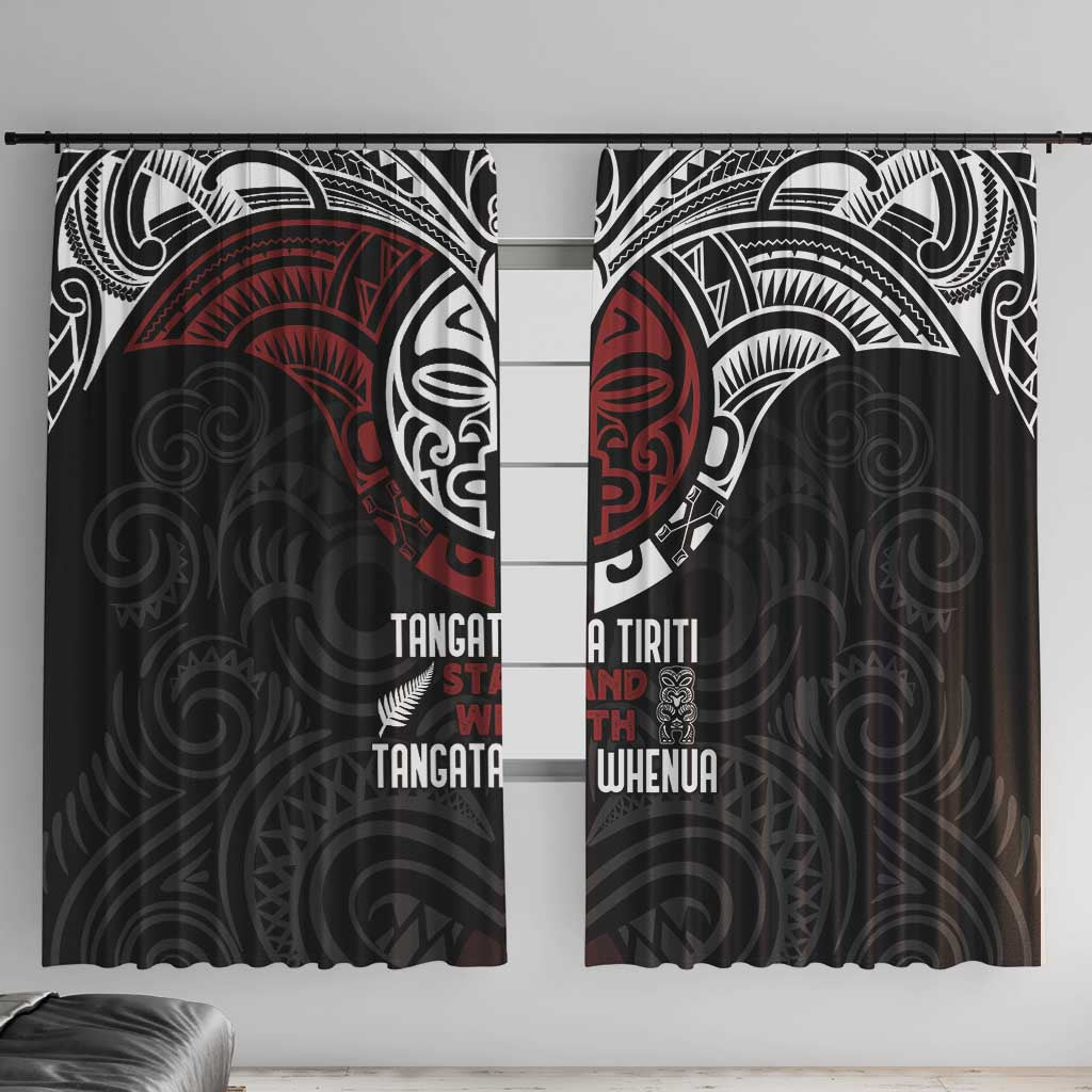 Maori Hongi Toitu Te Tiriti Window Curtain Tangata Tiriti Stand With Tangata Whenua