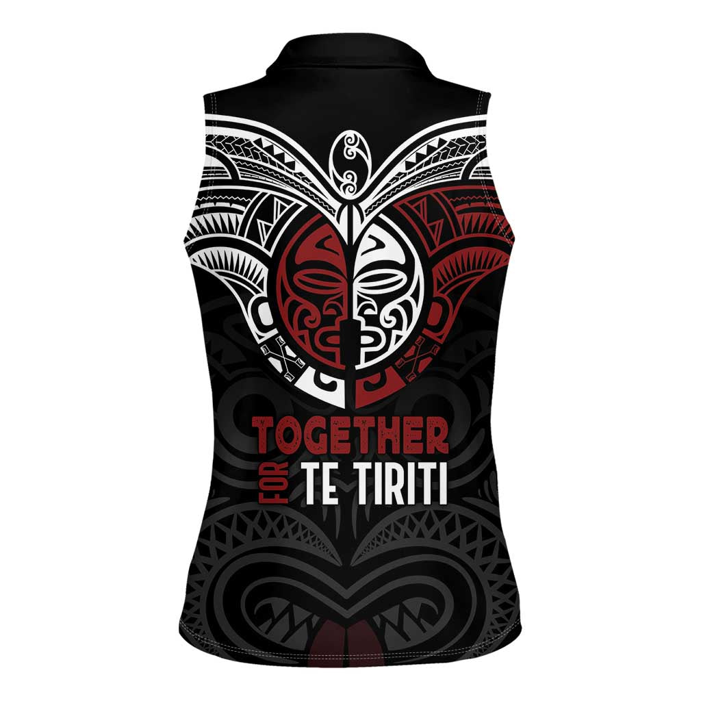 Maori Hongi Toitu Te Tiriti Women Sleeveless Polo Shirt Tangata Tiriti Stand With Tangata Whenua