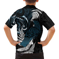 New Zealand Tui Bird Family Matching Short Sleeve Bodycon Dress and Hawaiian Shirt Maori Kowhaiwhai LT7 - Polynesian Pride