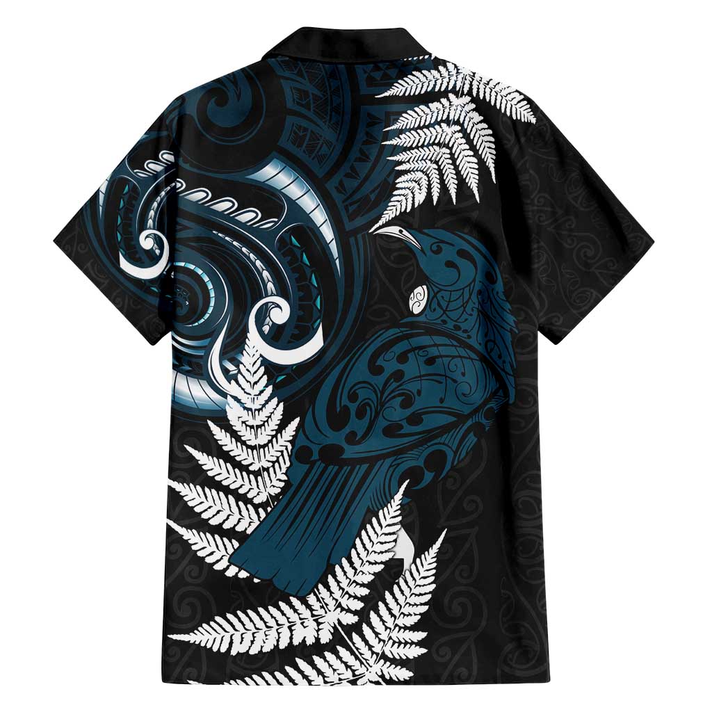 New Zealand Tui Bird Family Matching Summer Maxi Dress and Hawaiian Shirt Maori Kowhaiwhai LT7 - Polynesian Pride