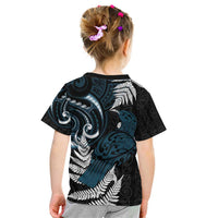 New Zealand Tui Bird Kid T Shirt Maori Kowhaiwhai LT7 - Polynesian Pride