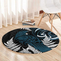 New Zealand Tui Bird Round Carpet Maori Kowhaiwhai