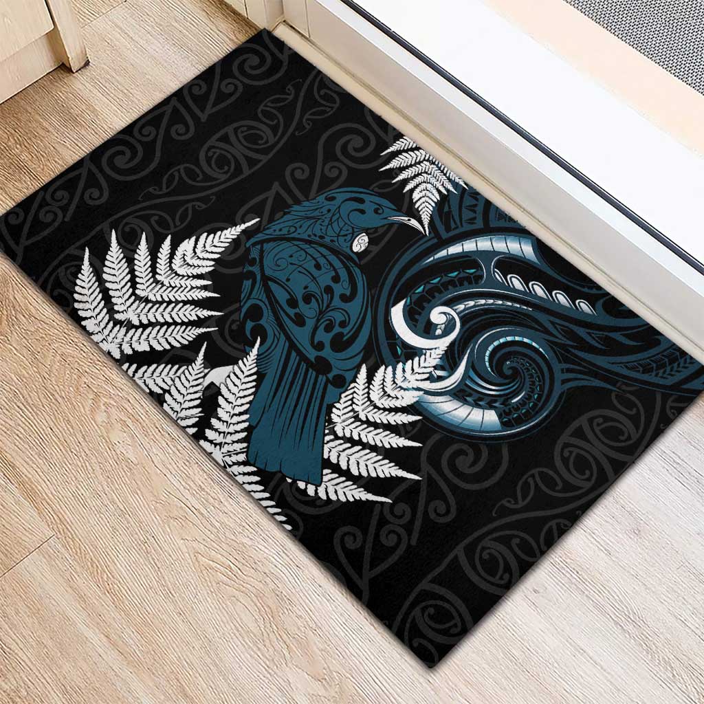New Zealand Tui Bird Rubber Doormat Maori Kowhaiwhai