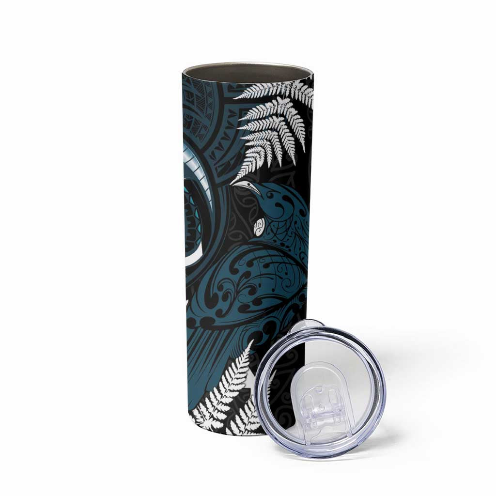 New Zealand Tui Bird Skinny Tumbler Maori Kowhaiwhai LT7 - Polynesian Pride