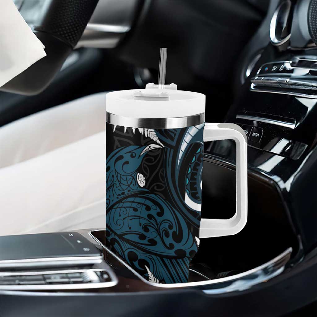 New Zealand Tui Bird Tumbler With Handle Maori Kowhaiwhai LT7 - Polynesian Pride