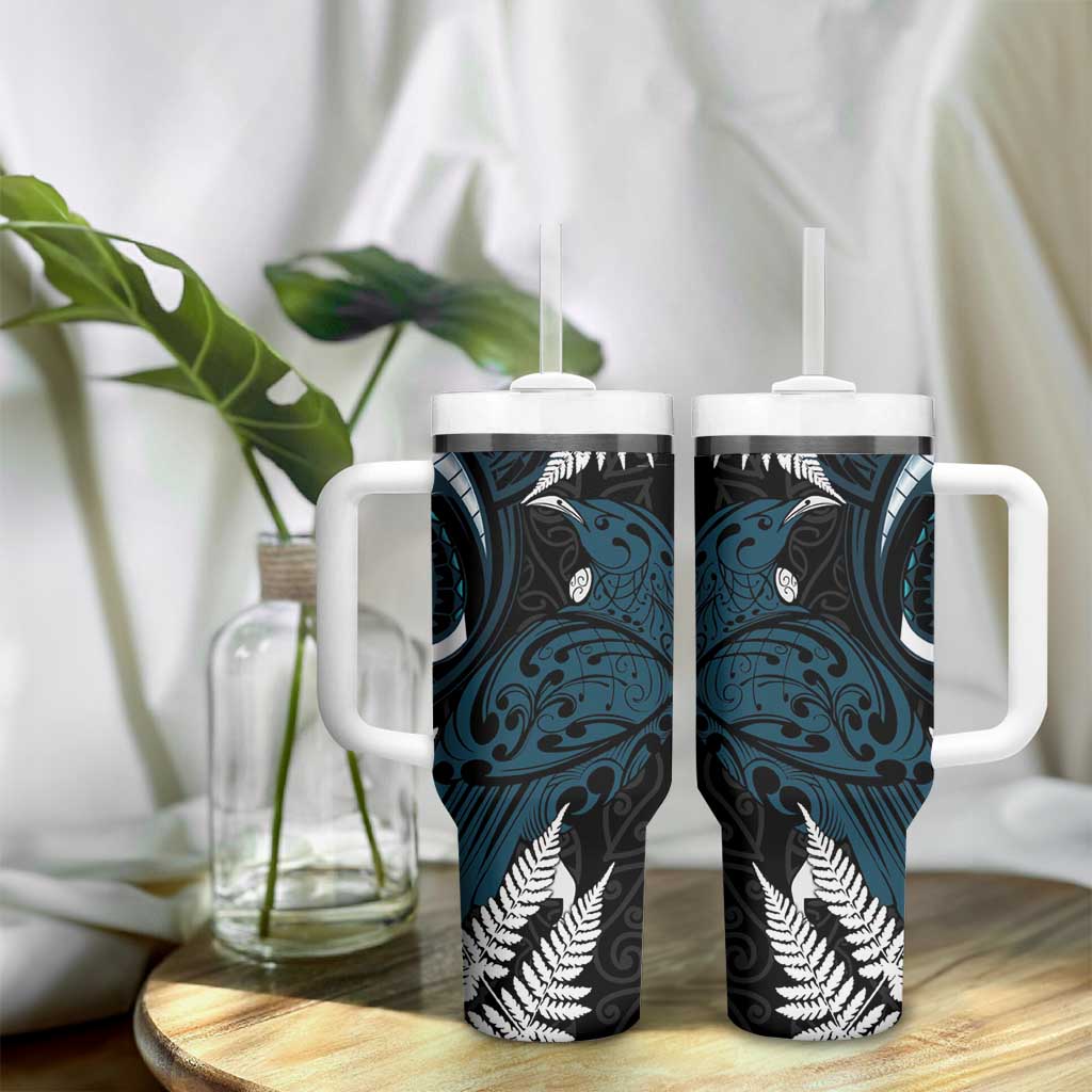 New Zealand Tui Bird Tumbler With Handle Maori Kowhaiwhai LT7 - Polynesian Pride
