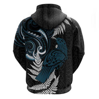 New Zealand Tui Bird Zip Hoodie Maori Kowhaiwhai LT7 - Polynesian Pride