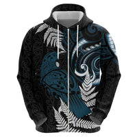 New Zealand Tui Bird Zip Hoodie Maori Kowhaiwhai LT7 - Polynesian Pride