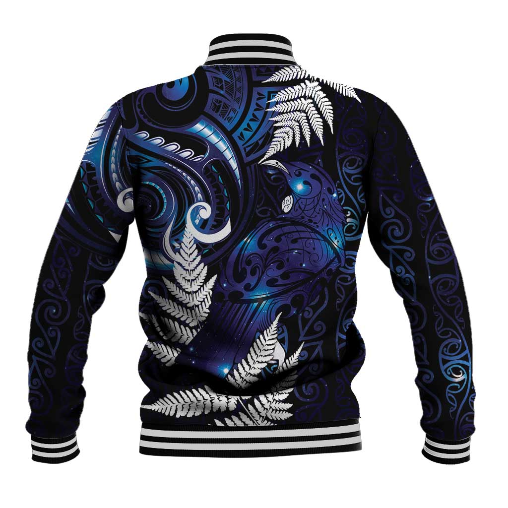 New Zealand Maori Matariki Baseball Jacket Tui Bird Galaxy LT7 - Polynesian Pride