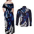 New Zealand Maori Matariki Couples Matching Off Shoulder Maxi Dress and Long Sleeve Button Shirt Tui Bird Galaxy