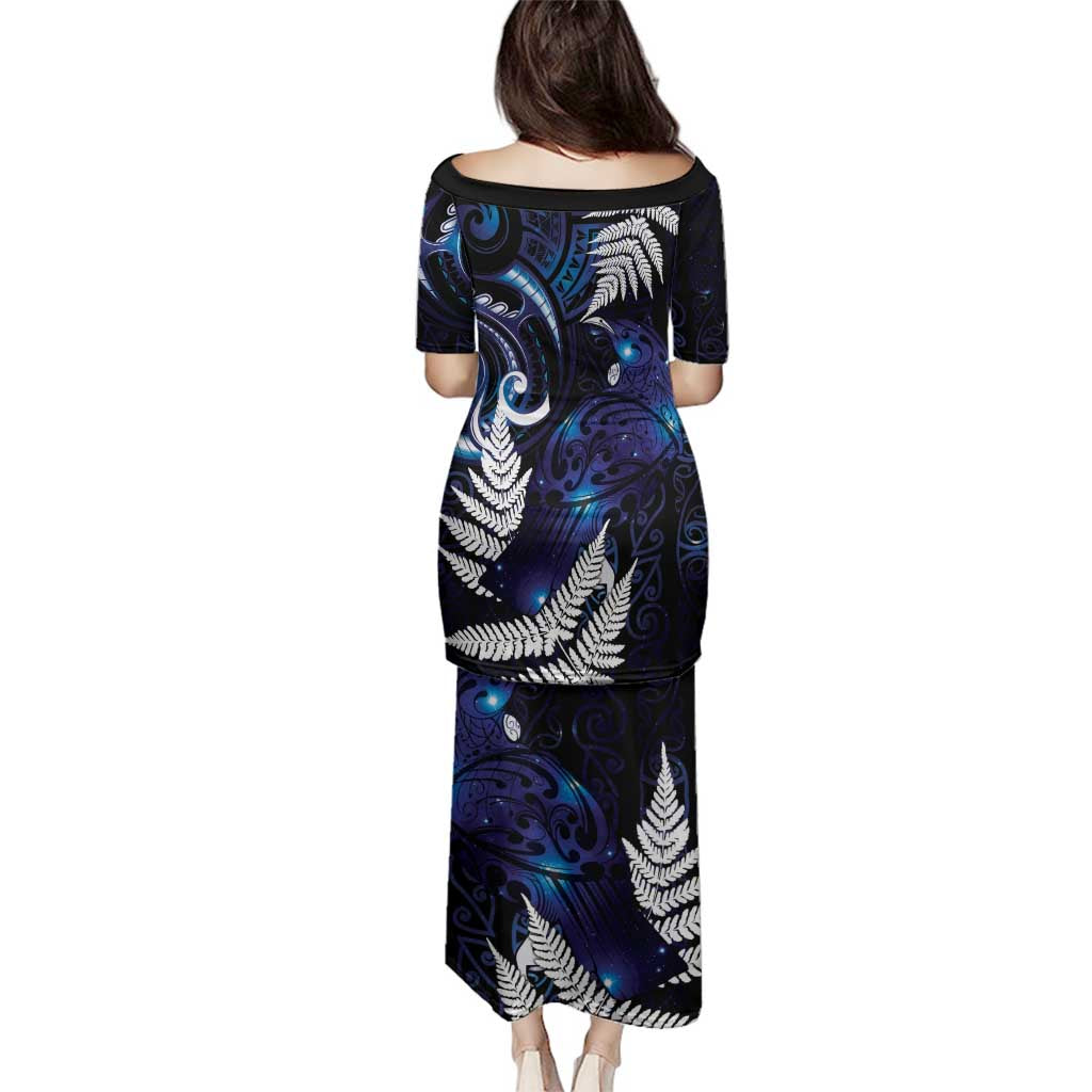 New Zealand Maori Matariki Family Matching Puletasi and Hawaiian Shirt Tui Bird Galaxy LT7 - Polynesian Pride