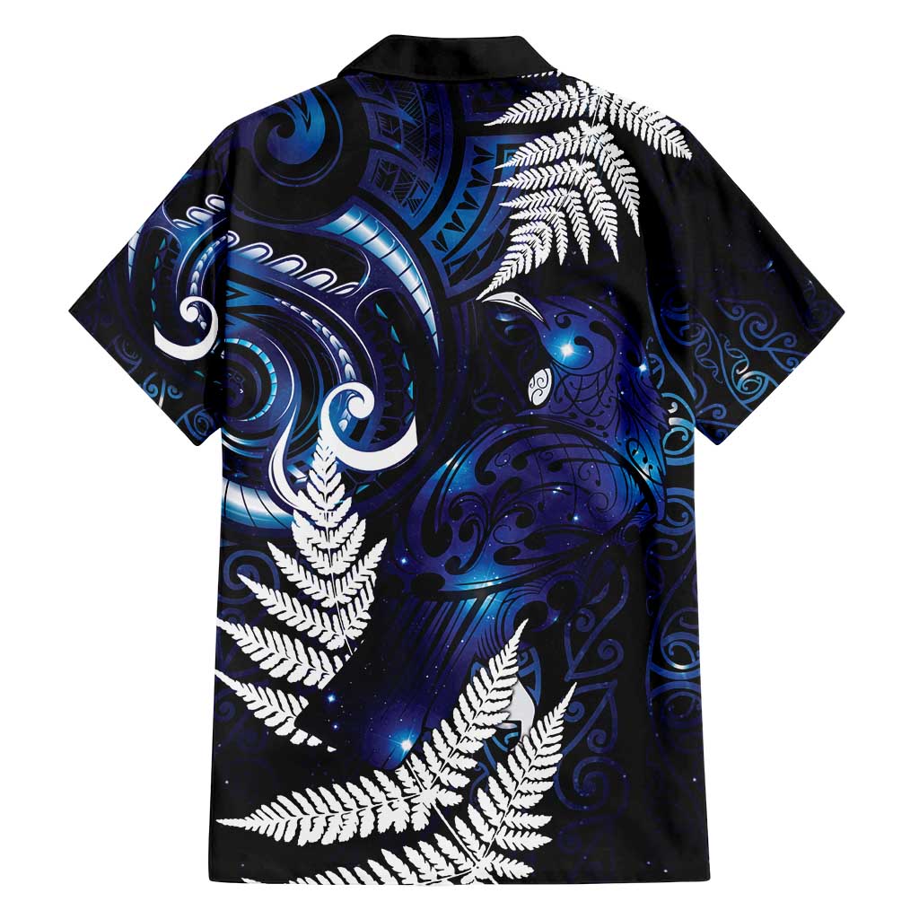 New Zealand Maori Matariki Family Matching Summer Maxi Dress and Hawaiian Shirt Tui Bird Galaxy LT7 - Polynesian Pride