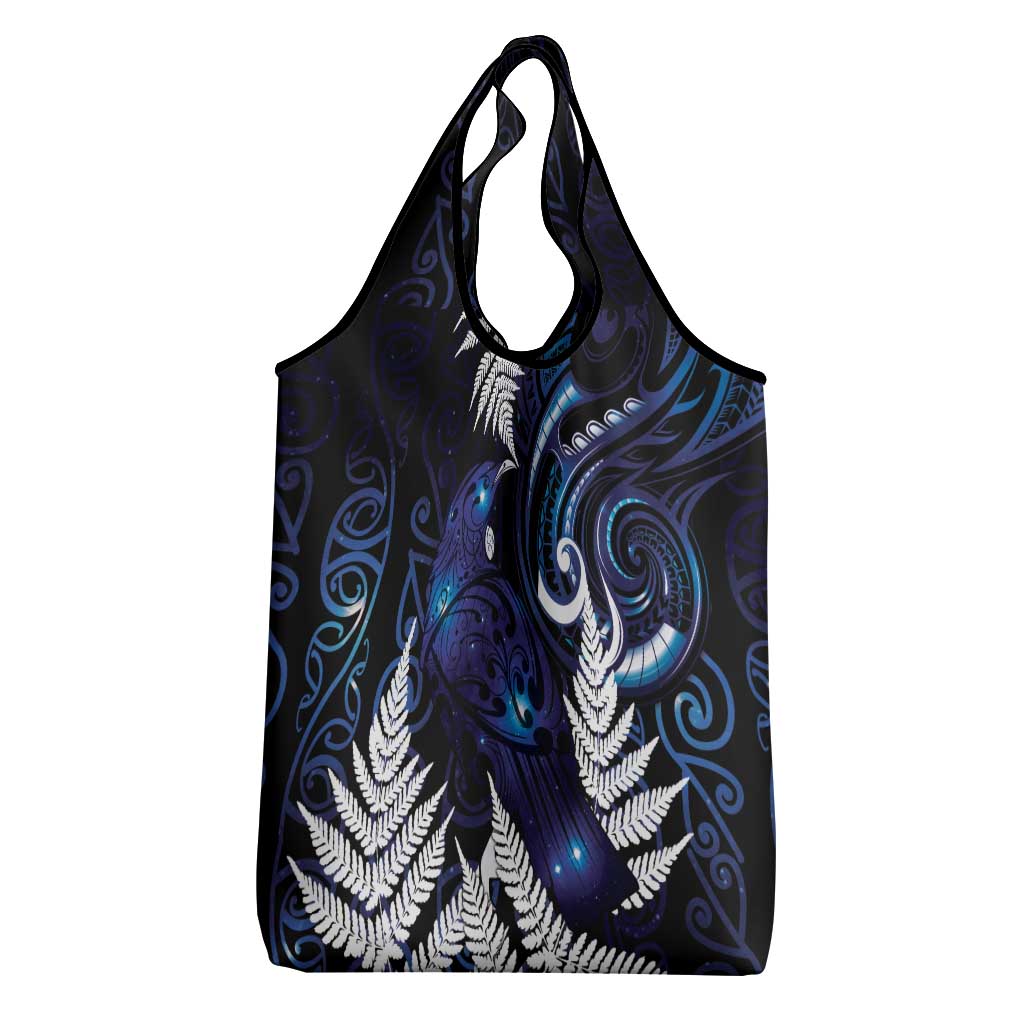 New Zealand Maori Matariki Grocery Bag Tui Bird Galaxy