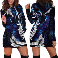 New Zealand Maori Matariki Hoodie Dress Tui Bird Galaxy LT7 - Polynesian Pride