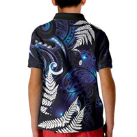New Zealand Maori Matariki Kid Polo Shirt Tui Bird Galaxy LT7 - Polynesian Pride
