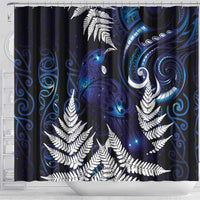 New Zealand Maori Matariki Shower Curtain Tui Bird Galaxy LT7 - Polynesian Pride