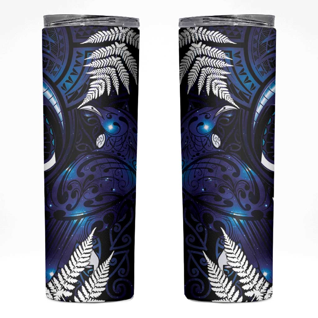 New Zealand Maori Matariki Skinny Tumbler Tui Bird Galaxy