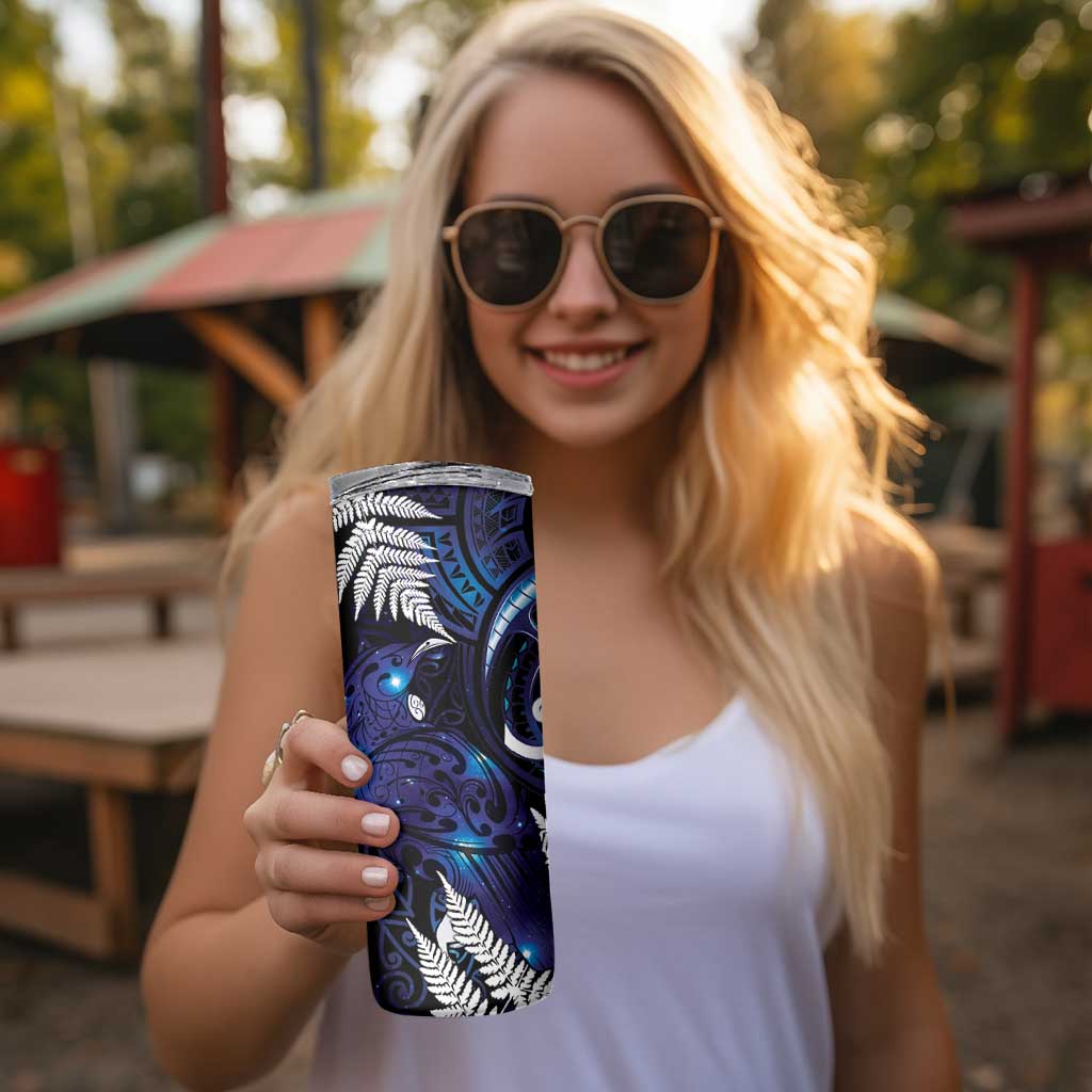 New Zealand Maori Matariki Skinny Tumbler Tui Bird Galaxy LT7 - Polynesian Pride
