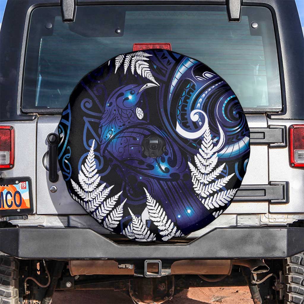 New Zealand Maori Matariki Spare Tire Cover Tui Bird Galaxy