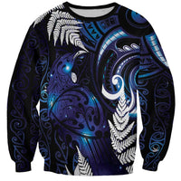 New Zealand Maori Matariki Sweatshirt Tui Bird Galaxy LT7 Unisex Galaxy - Polynesian Pride