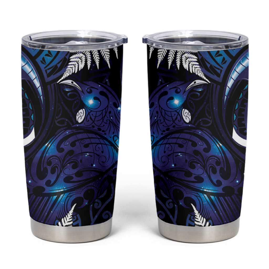 New Zealand Maori Matariki Tumbler Cup Tui Bird Galaxy