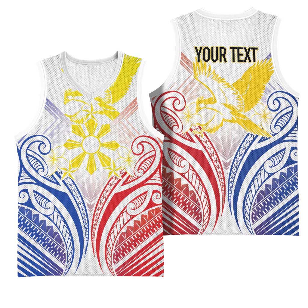 Philippines Tribal Sun Personalized Basketball Jersey Hunting Eagle LT7 - Polynesian Pride