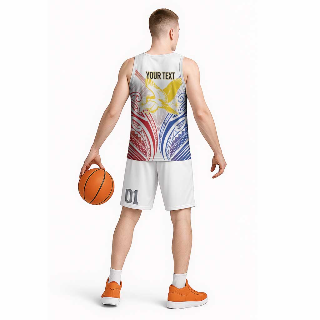 Philippines Tribal Sun Personalized Basketball Jersey Hunting Eagle LT7 - Polynesian Pride