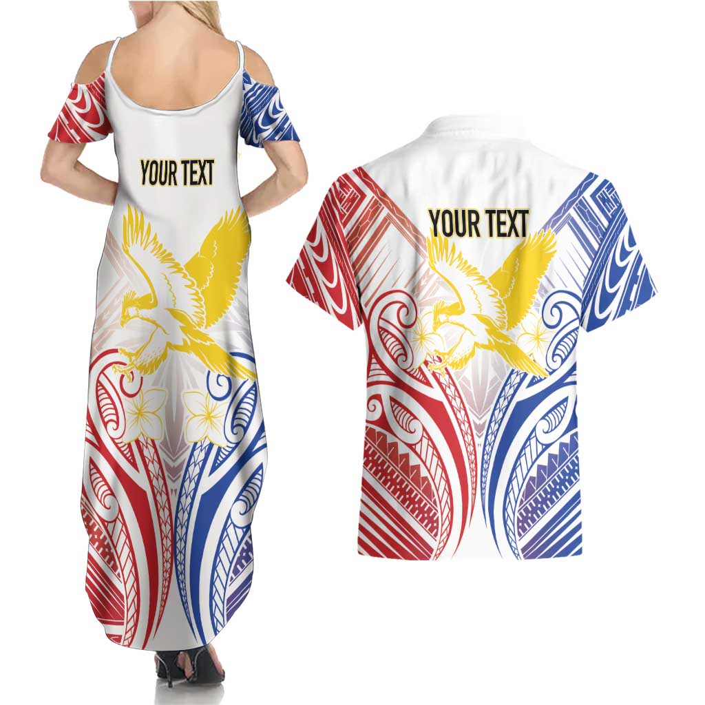 Philippines Tribal Sun Personalized Couples Matching Summer Maxi Dress and Hawaiian Shirt Hunting Eagle LT7 - Polynesian Pride