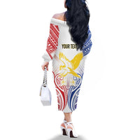 Philippines Tribal Sun Personalized Family Matching Off The Shoulder Long Sleeve Dress and Hawaiian Shirt Hunting Eagle LT7 - Polynesian Pride