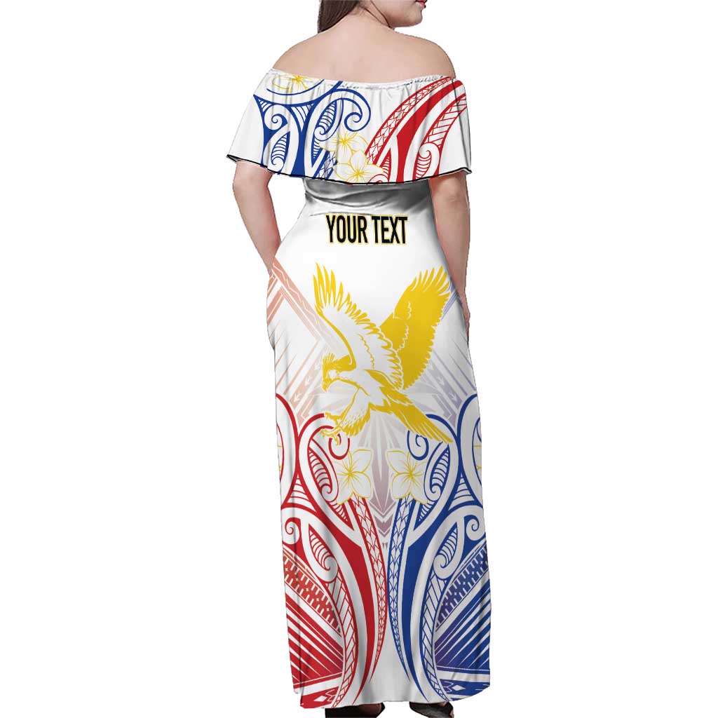 Philippines Tribal Sun Personalized Family Matching Off Shoulder Maxi Dress and Hawaiian Shirt Hunting Eagle LT7 - Polynesian Pride