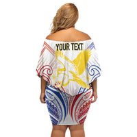 Philippines Tribal Sun Personalized Family Matching Off Shoulder Short Dress and Hawaiian Shirt Hunting Eagle LT7 - Polynesian Pride