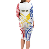 Philippines Tribal Sun Personalized Long Sleeve Bodycon Dress Hunting Eagle LT7 - Polynesian Pride