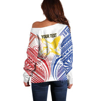 Philippines Tribal Sun Personalized Off Shoulder Sweater Hunting Eagle