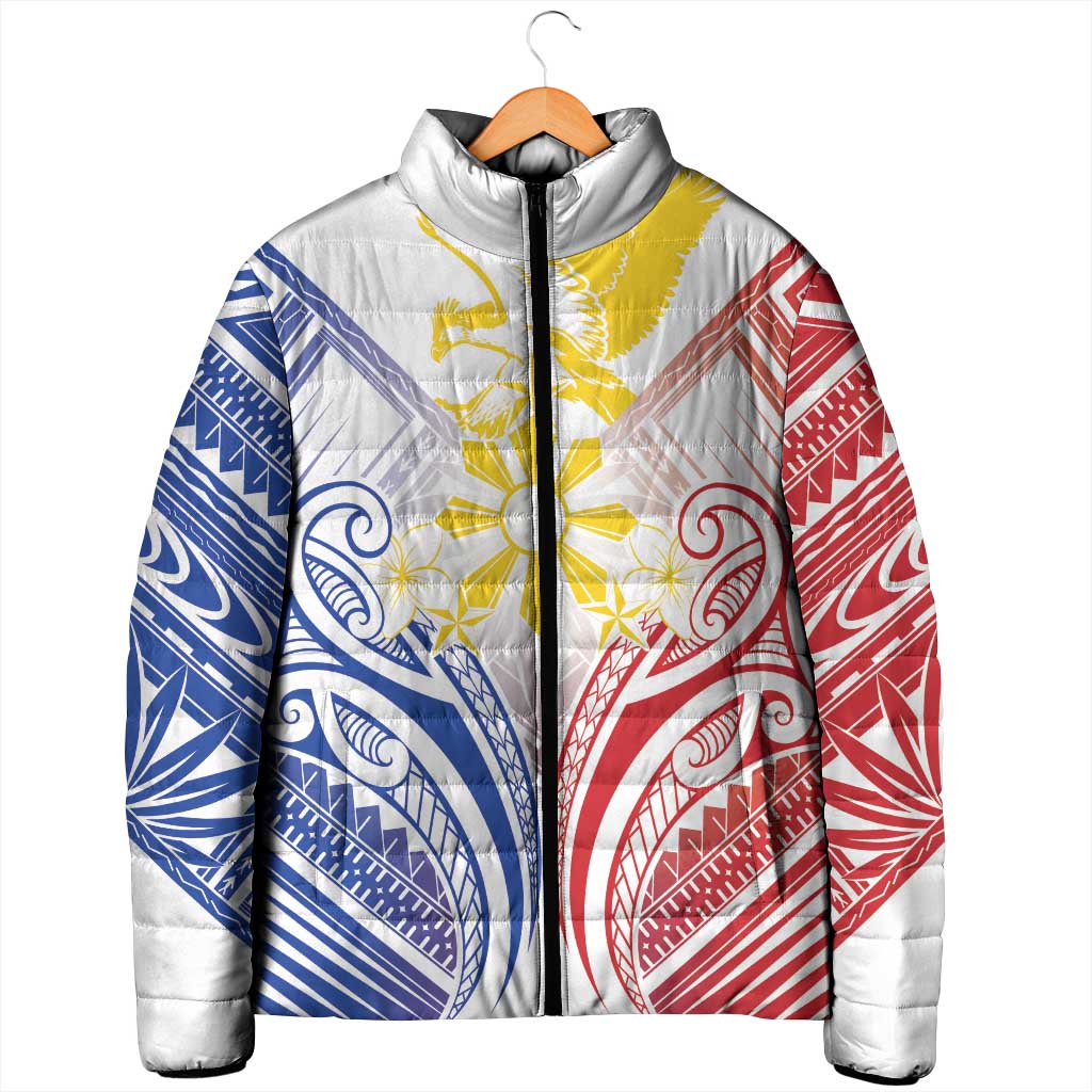 Philippines Tribal Sun Personalized Padded Jacket Hunting Eagle LT7 - Polynesian Pride