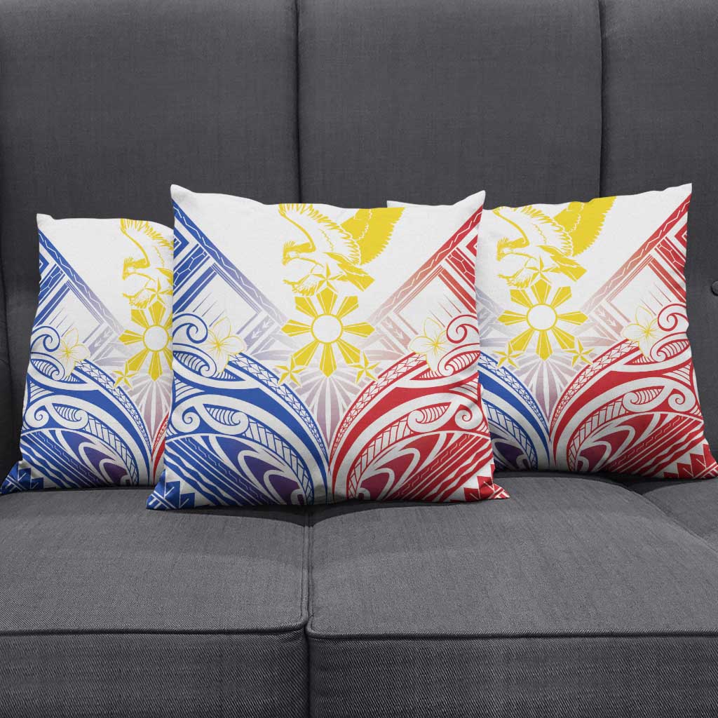 Philippines Tribal Sun Pillow Cover Hunting Eagle