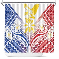 Philippines Tribal Sun Shower Curtain Hunting Eagle LT7 White - Polynesian Pride