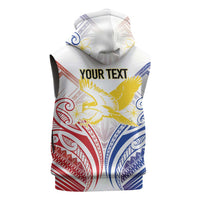 Philippines Tribal Sun Personalized Sleeveless Zip Hoodie Hunting Eagle