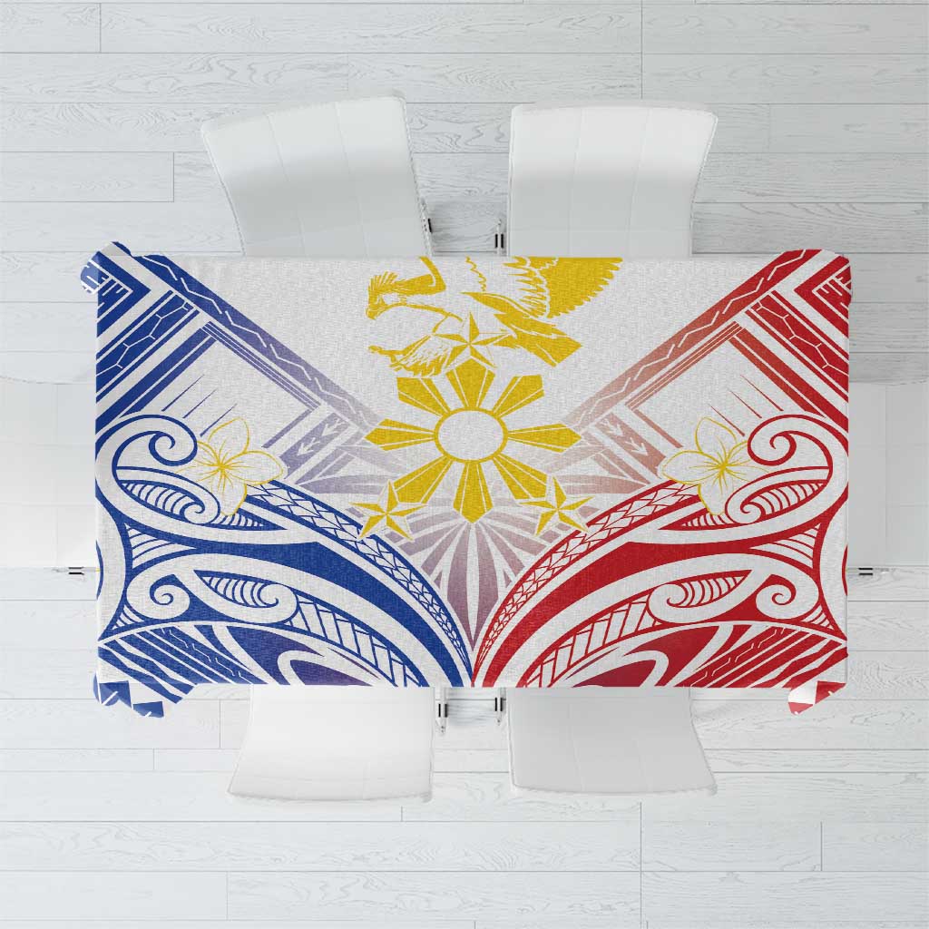 Philippines Tribal Sun Tablecloth Hunting Eagle LT7 White - Polynesian Pride