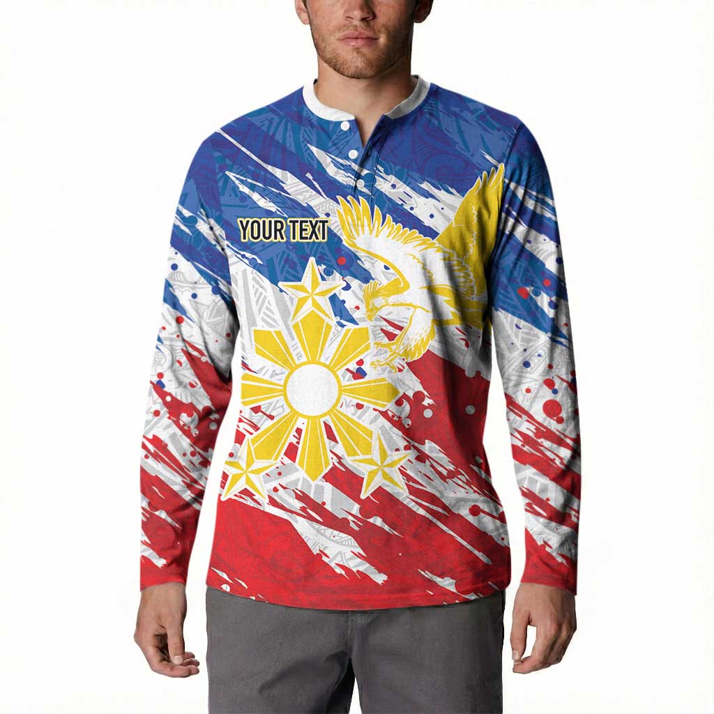 Personalized Filipino Sun and Stars Button Sweatshirt Grunge Vibes