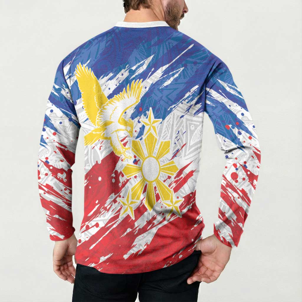 Personalized Filipino Sun and Stars Button Sweatshirt Grunge Vibes