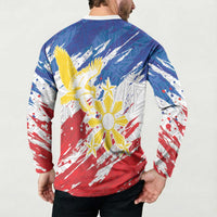 Personalized Filipino Sun and Stars Button Sweatshirt Grunge Vibes