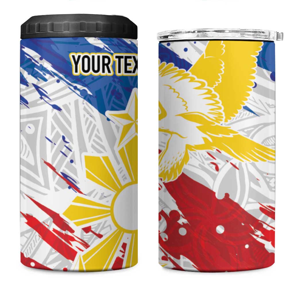 Personalized Filipino Sun and Stars 4 in 1 Can Cooler Tumbler Grunge Vibes